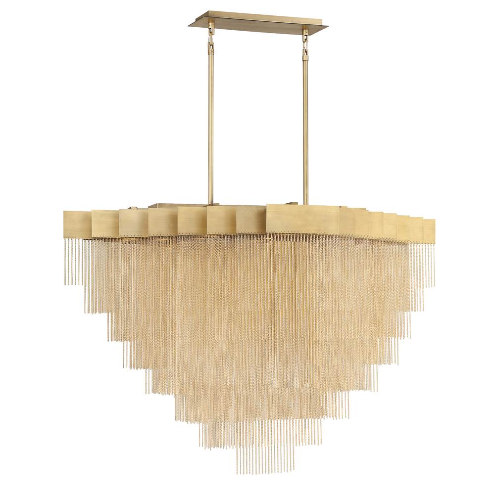 Eurofase Bloomfield, Chandelier, 22-light, 47'', Matte Gold, Gold Aluminum