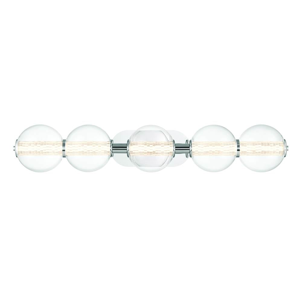 Eurofase 47258-020 Chrome Atomo, Vanity, 5lt, 38'', Chrome, Clear Glass Image 4