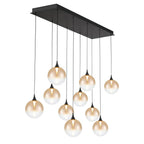 Eurofase 48933-032 Matte Black Iissa, Chandelier, 10-light, 47'', Matte Black, Amber Glass Image 3