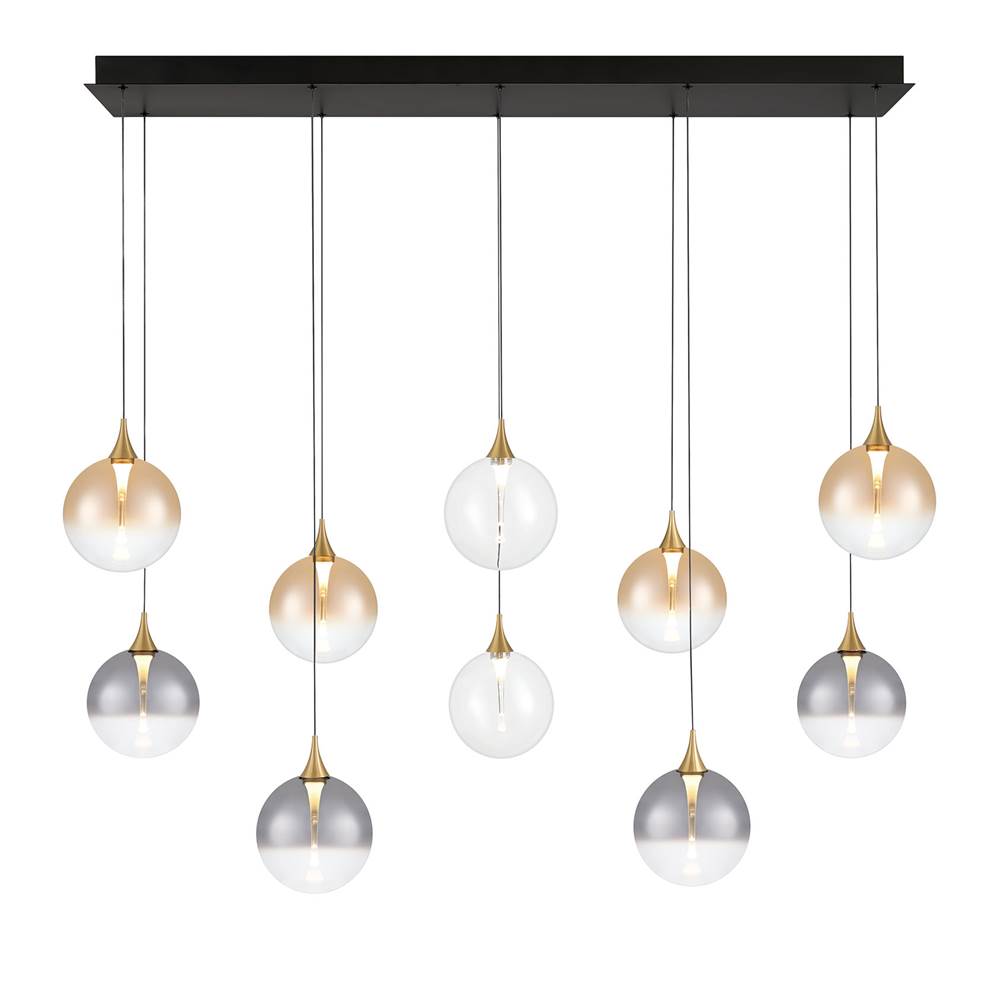 Eurofase 48932-046 Gold Iissa, Chandelier, 10-light, 47'', Gold, Mixed Glass Image 2