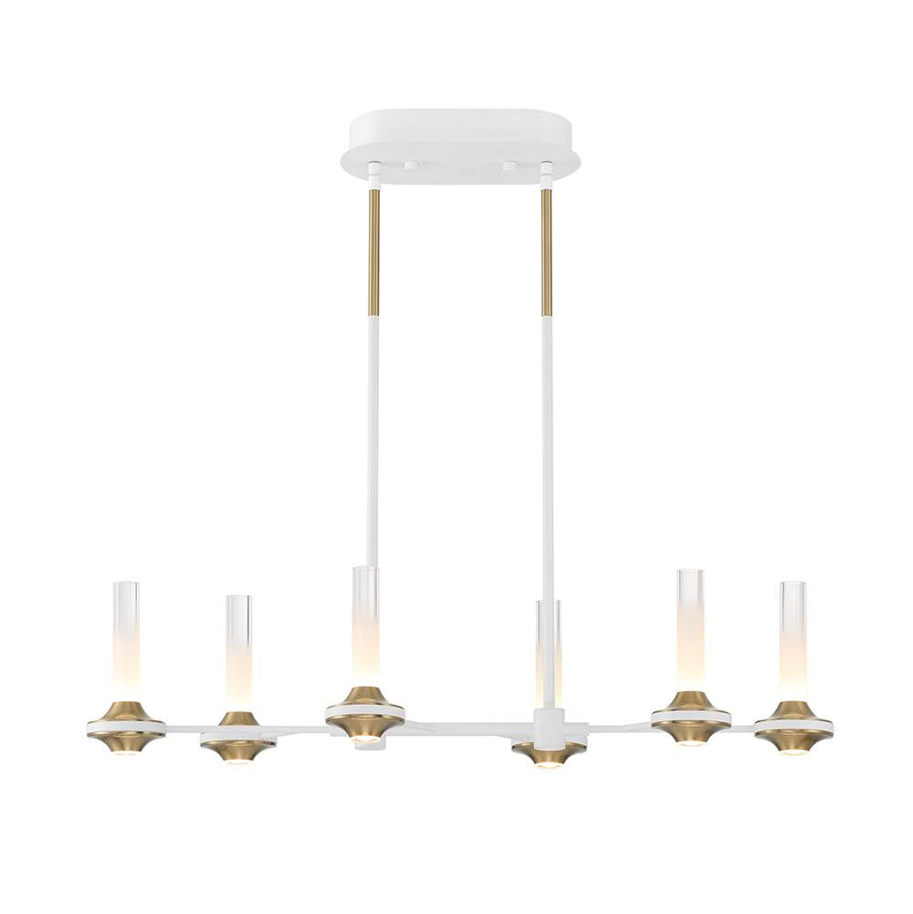 Eurofase 45713-026 Matte White Torcia, Chandelier, 6-light, 31'', Matte White, White Acrylic Image 1