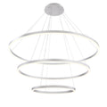 Eurofase 31474-016 Brushed Silver Spunto, Chandelier, 3-light, 61'', Brushed Silver, White Glass Image 1