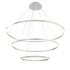 Eurofase 31474-016 Brushed Silver Spunto, Chandelier, 3-light, 61'', Brushed Silver, White Glass Image 1