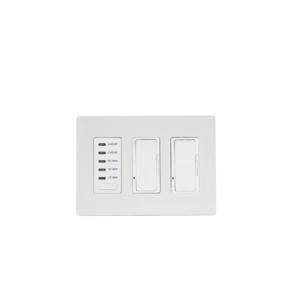Eurofase Controls Eurofase Efswtd2 Two Dimmers And One Timer With White Screwless Plate And Box