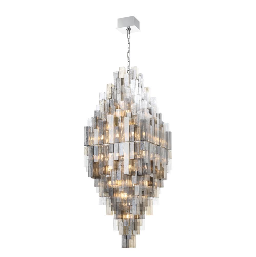 Eurofase 47914-018 Chrome Altesa, Chandelier, 68-light, 96'', Chrome, Mixed Glass Image 1