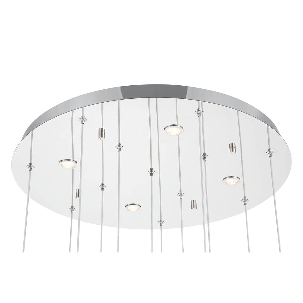 Eurofase 49237-023 Polished Nickel Norah, Chandelier, 12-light, 24'', Polished Nickel, Mixed Glass Image 3