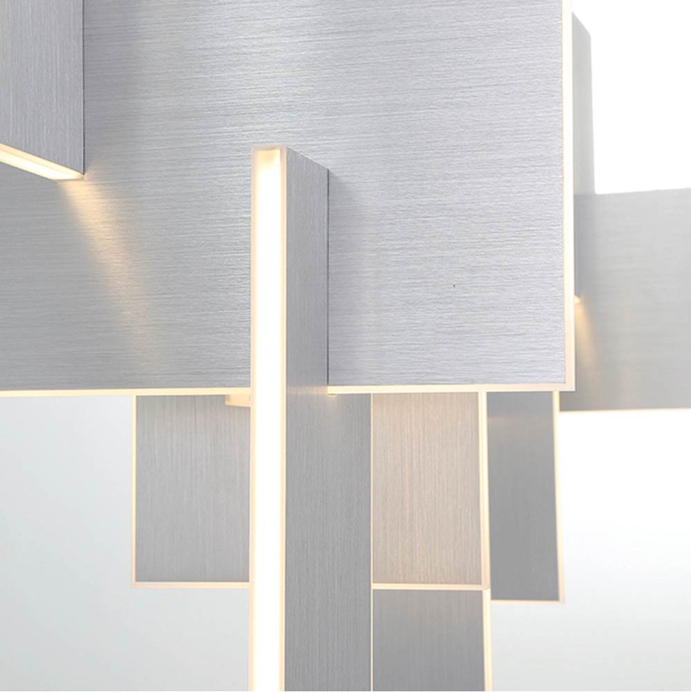 Eurofase 38044-030 Anodized Silver Coburg, Chandelier , 3-light, 42'', Anodized Silver Image 4