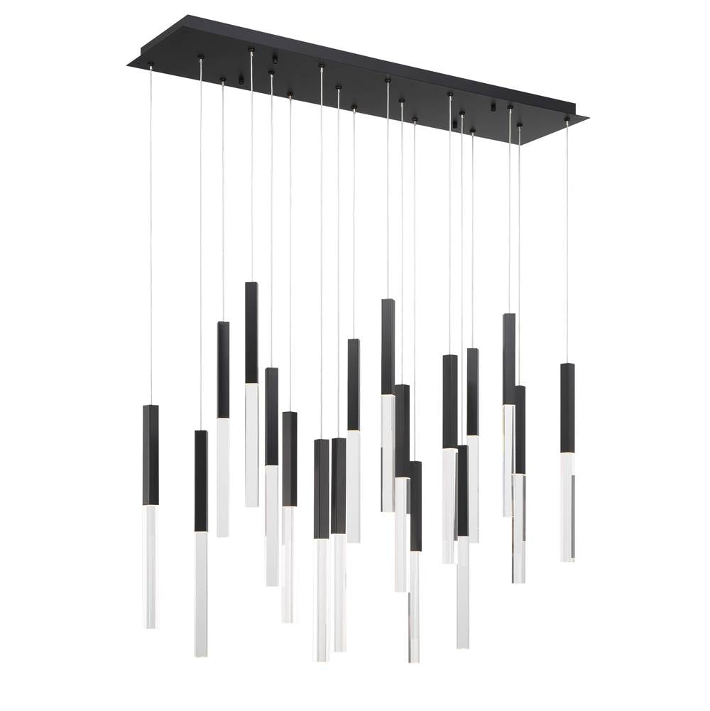 Eurofase 46771-018 Matte Black Benicio, Chandelier, 18-light, 42'', Matte Black, Clear Glass Image 4