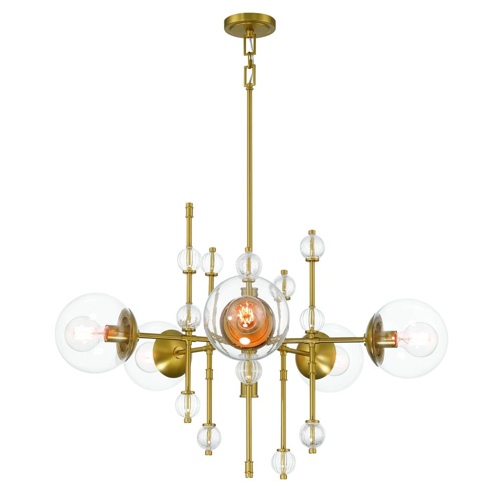 Eurofase 47221-017 Gold Traiton, Chandelier, 5-light, 36'', Gold, Clear Glass Image 2