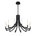 Eurofase 49011-036 Matte Black Olette, Chandelier, 12-light, 36'', Matte Black, Frosted Acrylic Image 4