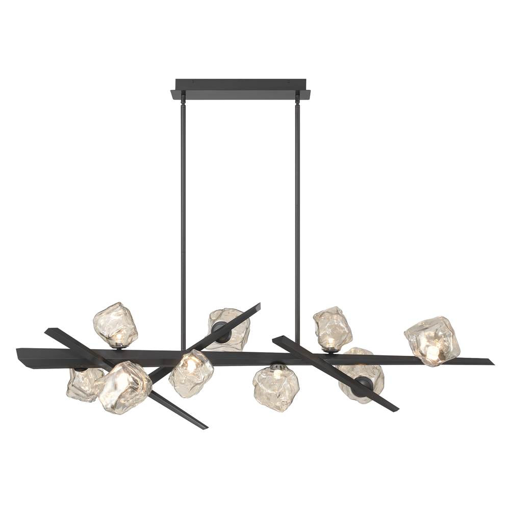 Eurofase Thorah, Chandelier, 9-light, 59'', Matte Graphite, Amber Glass