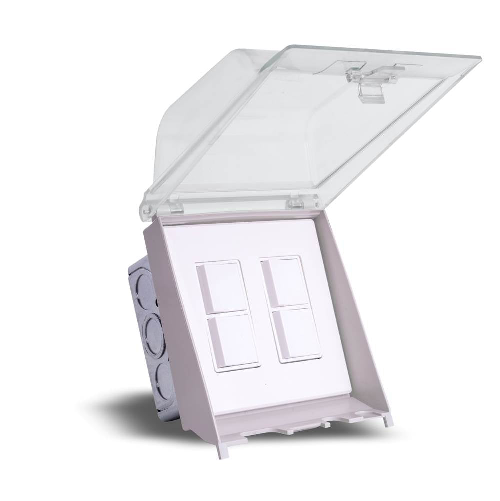 Eurofase Controls Eurofase Efdwwpw Flush Mount Dual Duplex Stack Switch With Weatherproof Cover And Gang Box