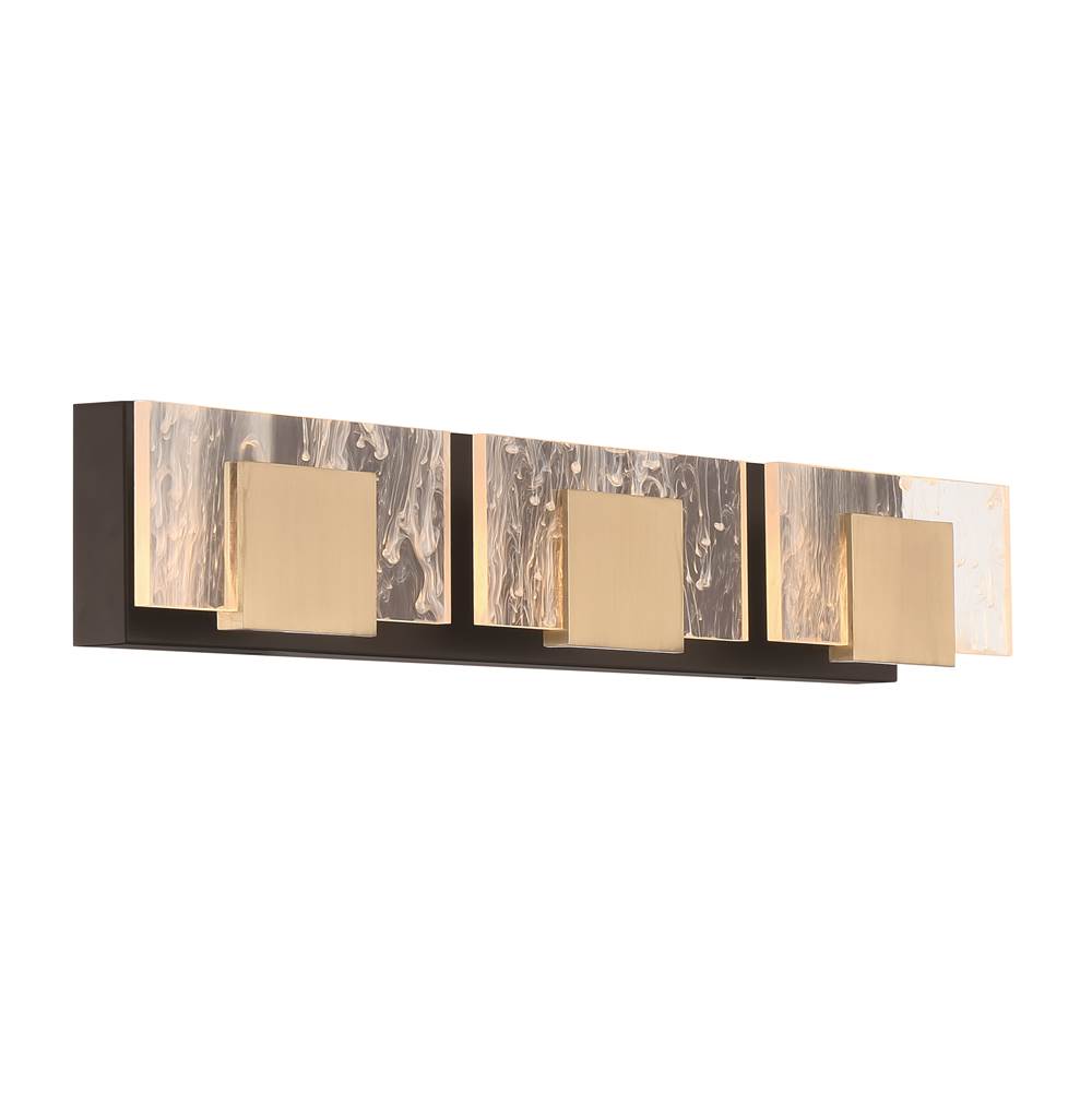 Eurofase 45346-019 Gold Black Mix Kasha, Vanity, 3lt, 28'', Gold-black Mix, Clear-white Acrylic Image 8
