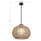Eurofase Markis, Outdoor, 23'', Matte Black, Brown Rope