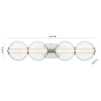 Eurofase Atomo, Vanity, 4lt, 30'', Chrome, Clear Glass