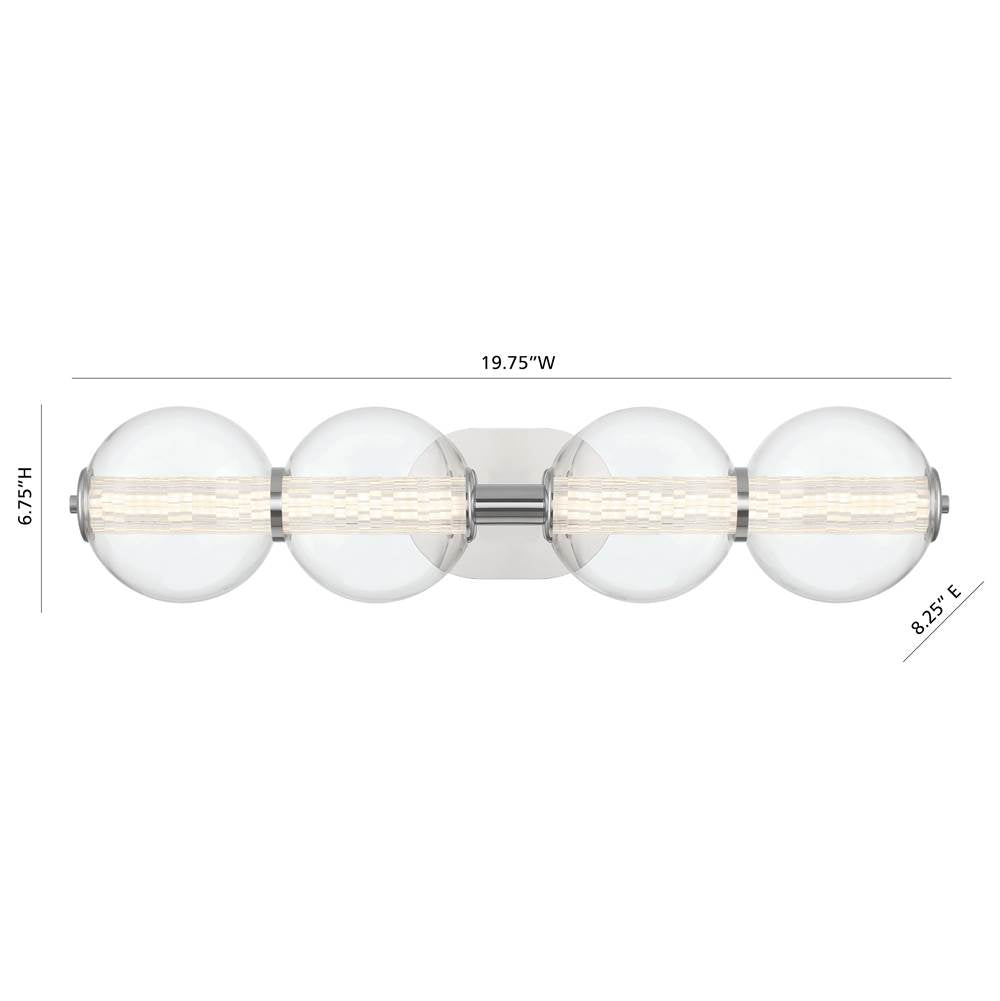 Eurofase Atomo, Vanity, 4lt, 30'', Chrome, Clear Glass