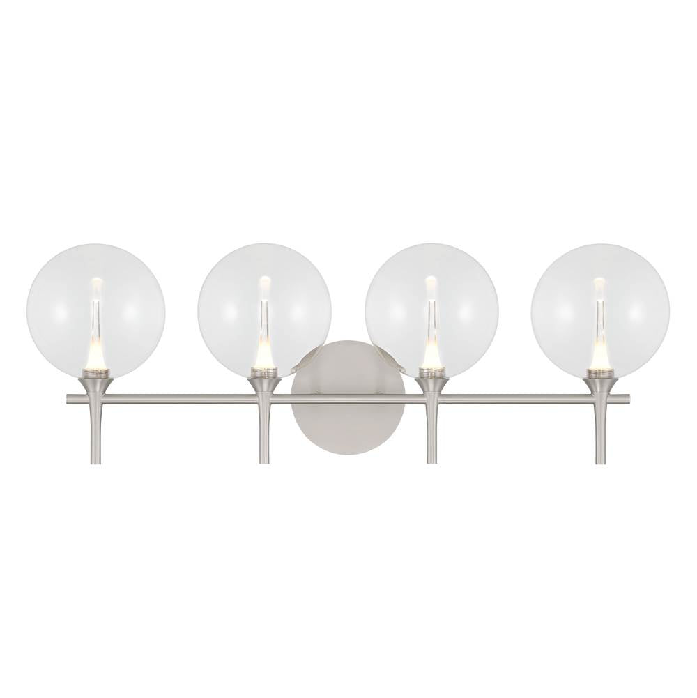 Eurofase 48917-018 Satin Nickel Iissa, Vanity, 4lt, Satin Nickel, Clear Glass Image 1