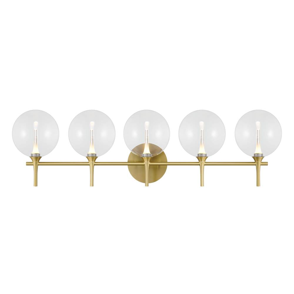 Eurofase 48919-012 Gold Iissa, Vanity, 5lt, Gold, Clear Glass Image 2