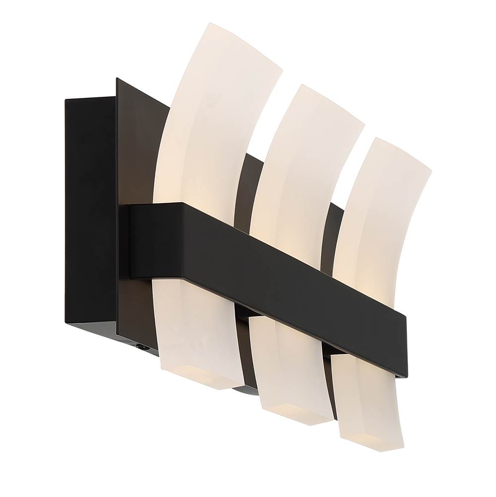 Eurofase 35655-028 Matte Black Cambridge, Vanity, 3lt, 21'', Matte Black, White Acrylic Image 1