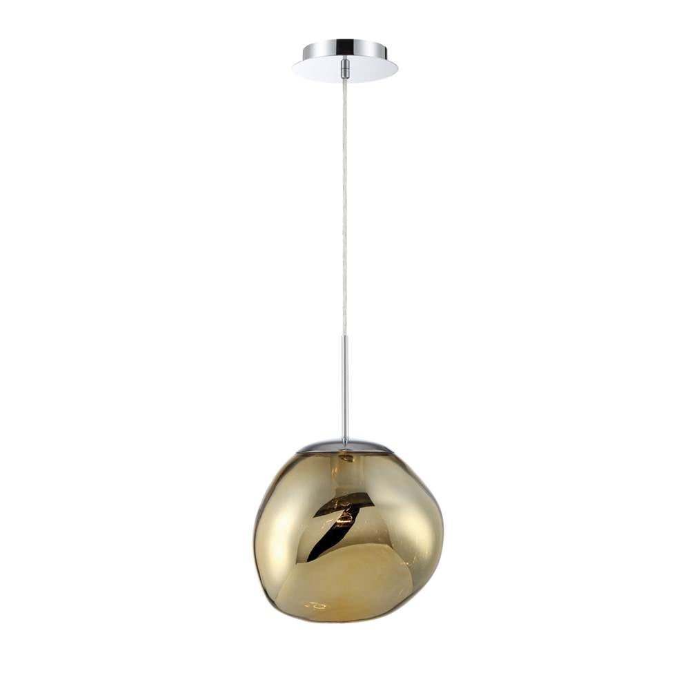 Eurofase 34287-033 Chrome Bankwell, Pendant, 13'', Chrome, Amber Glass Image 1