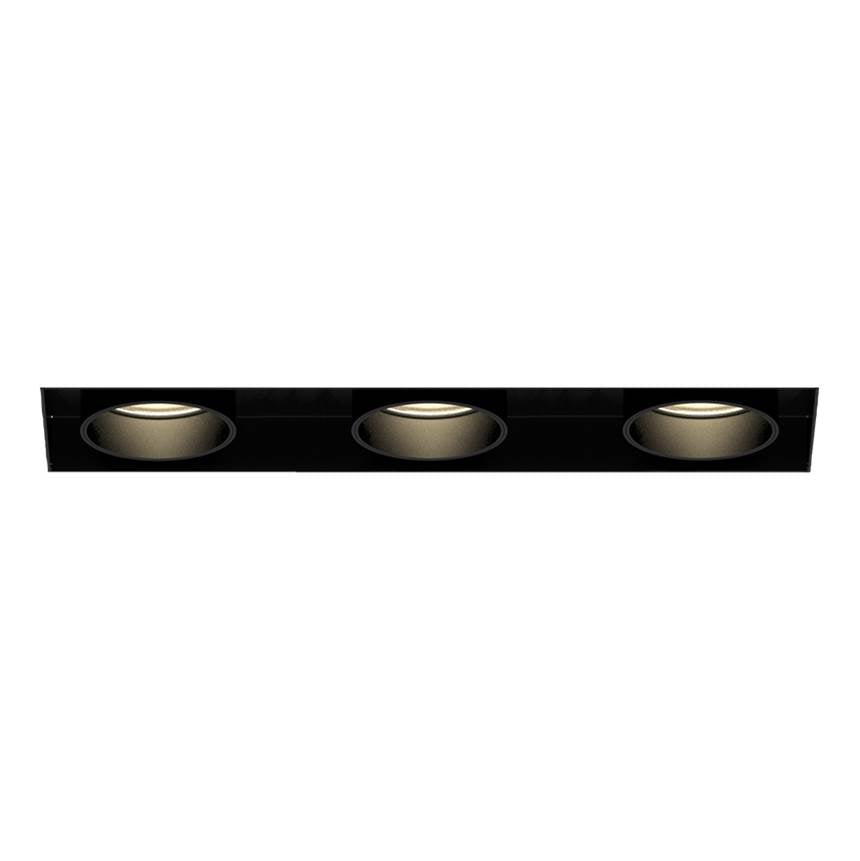 Eurofase Tango 15w 3 Light Black Trimless Pull Down 3500k Clear Lens