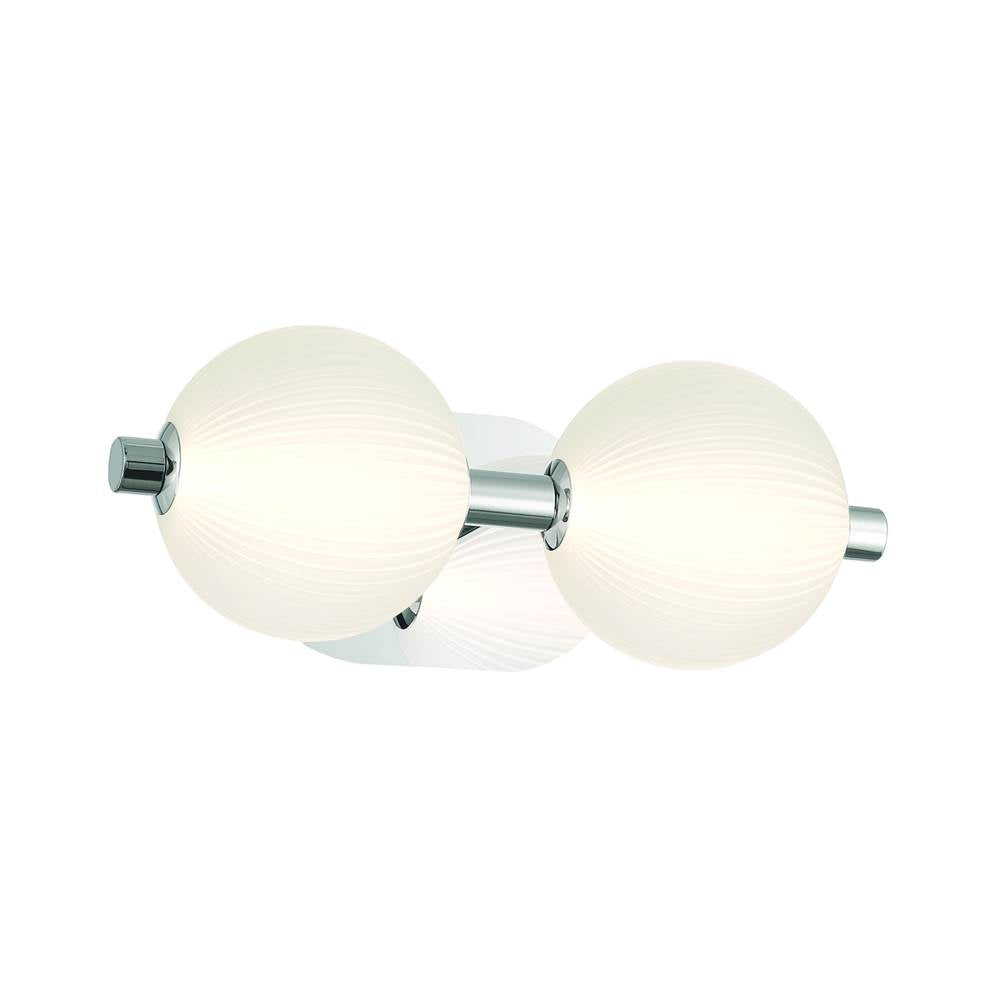 Eurofase Palmas, Vanity, 2lt, 15'', Polished Nickel, White Glass
