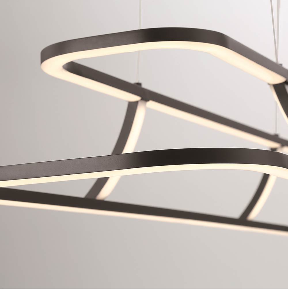 Eurofase 43877-010 Matte Black Cadoux, Chandelier, 44'', Matte Black, Clear Glass Image 1