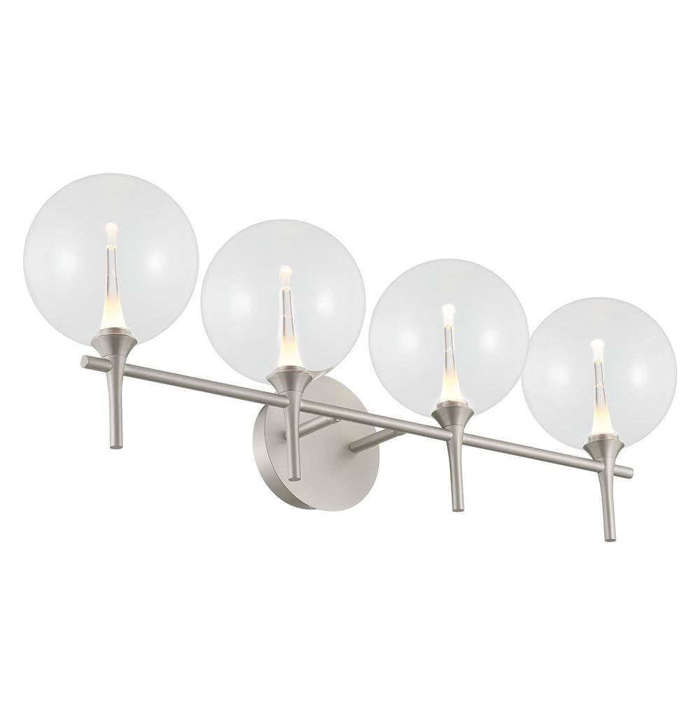 Eurofase 48917-018 Satin Nickel Iissa, Vanity, 4lt, Satin Nickel, Clear Glass Image 3