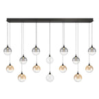 Eurofase 48939-045 Matte Black Iissa, Chandelier, 14-light, 72'', Matte Black, Mixed Glass Image 3