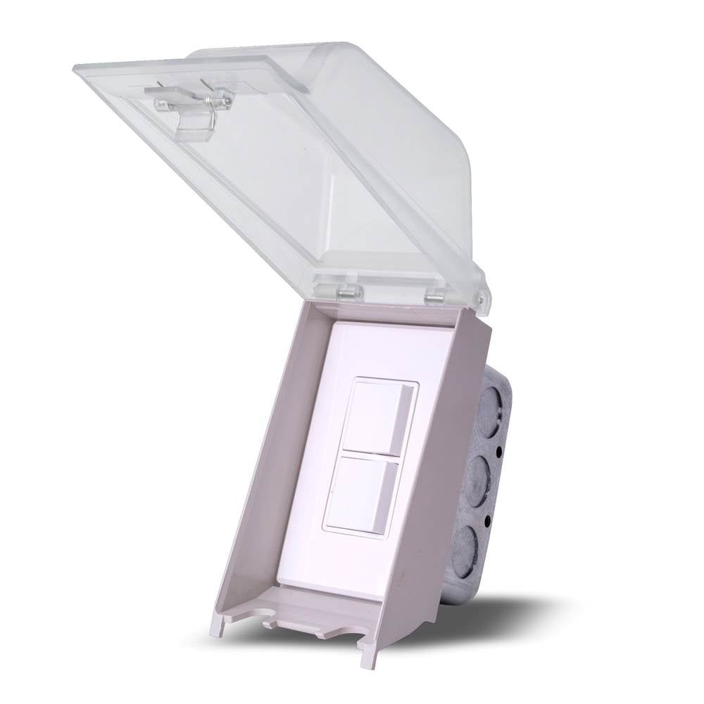 Eurofase EFSWWPW White Eurofase Efswwpw Flush Mount Single Duplex Stack Switch With Weatherproof Cover And Gang Box Image 2