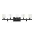 Eurofase 46813-015 Matte Black Decato, Vanity, 5lt, 38'', Matte Black, Clear Glass Image 1