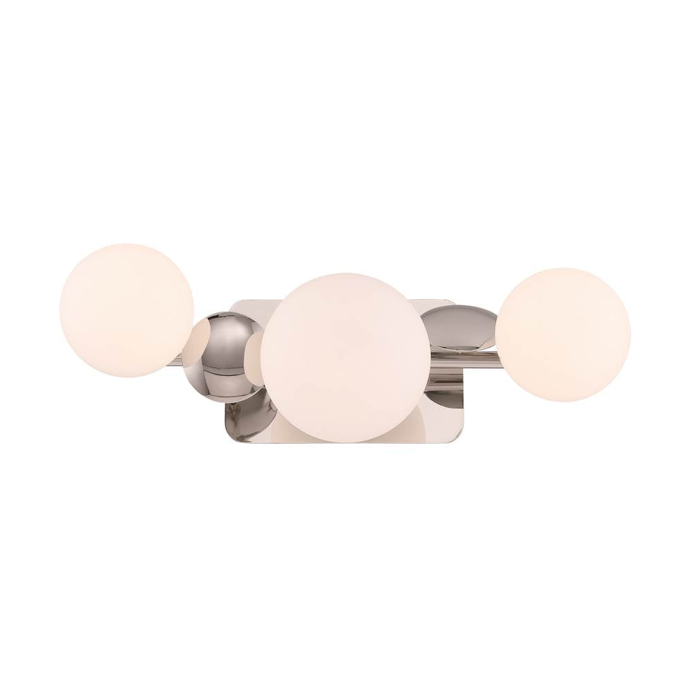 Eurofase Vine, Vanity, 3lt, Polished Nickel, Opal Glass