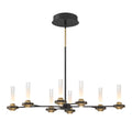 Eurofase Torcia, Chandelier, 8-light, 36'', Matte Black, White Acrylic