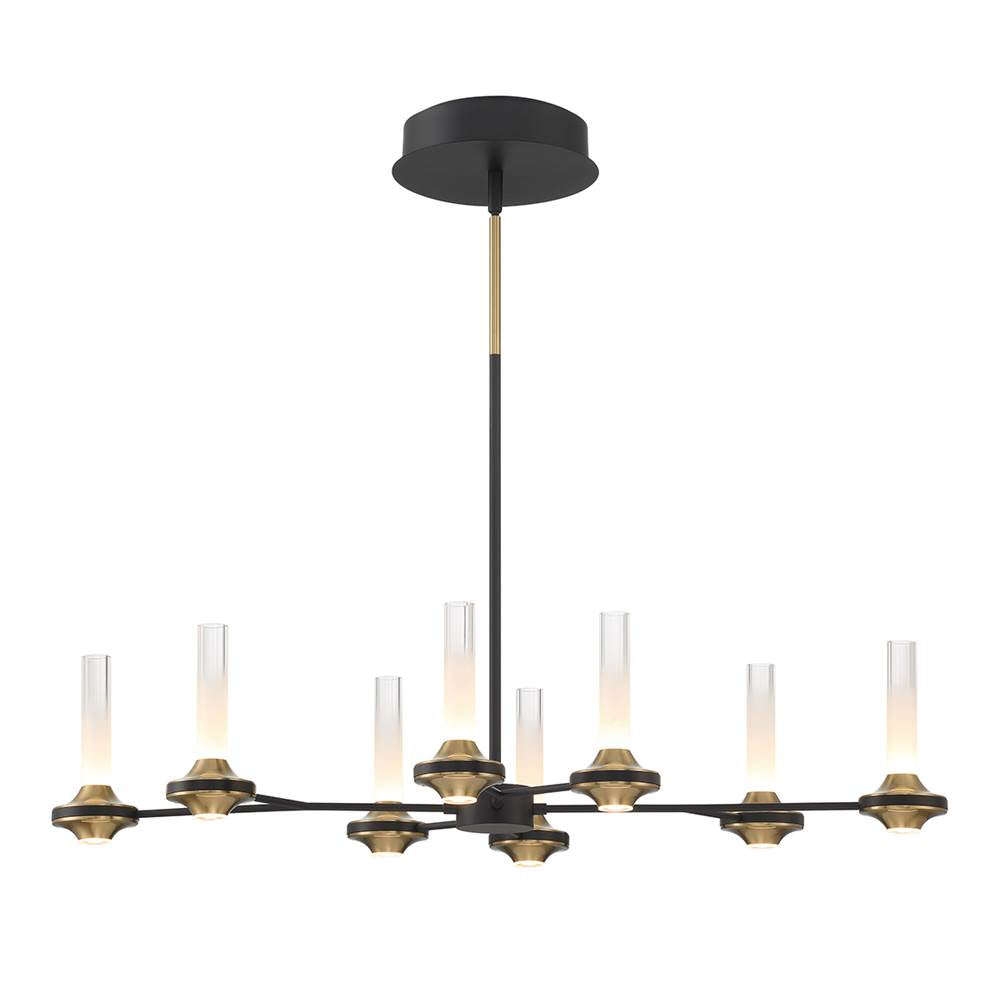 Eurofase Torcia, Chandelier, 8-light, 36'', Matte Black, White Acrylic