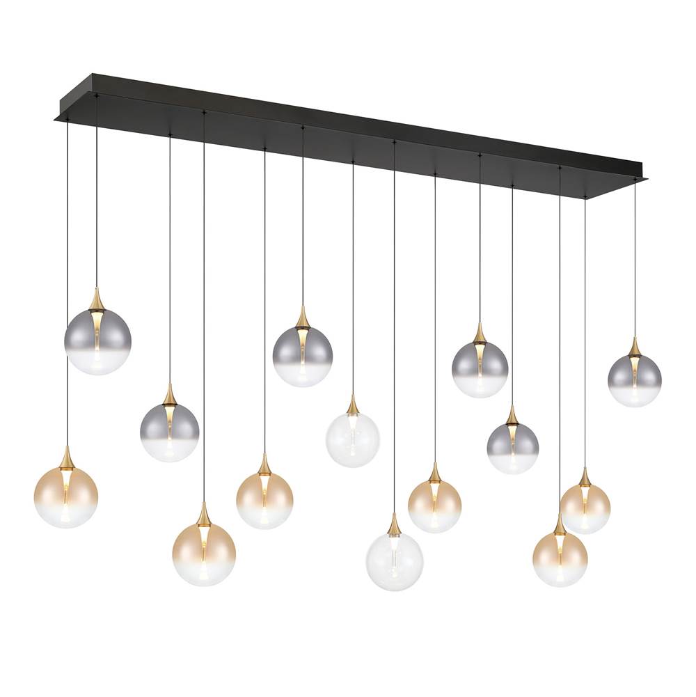 Eurofase 48938-040 Gold Iissa, Chandelier, 14-light, 72'', Gold, Mixed Glass Image 2