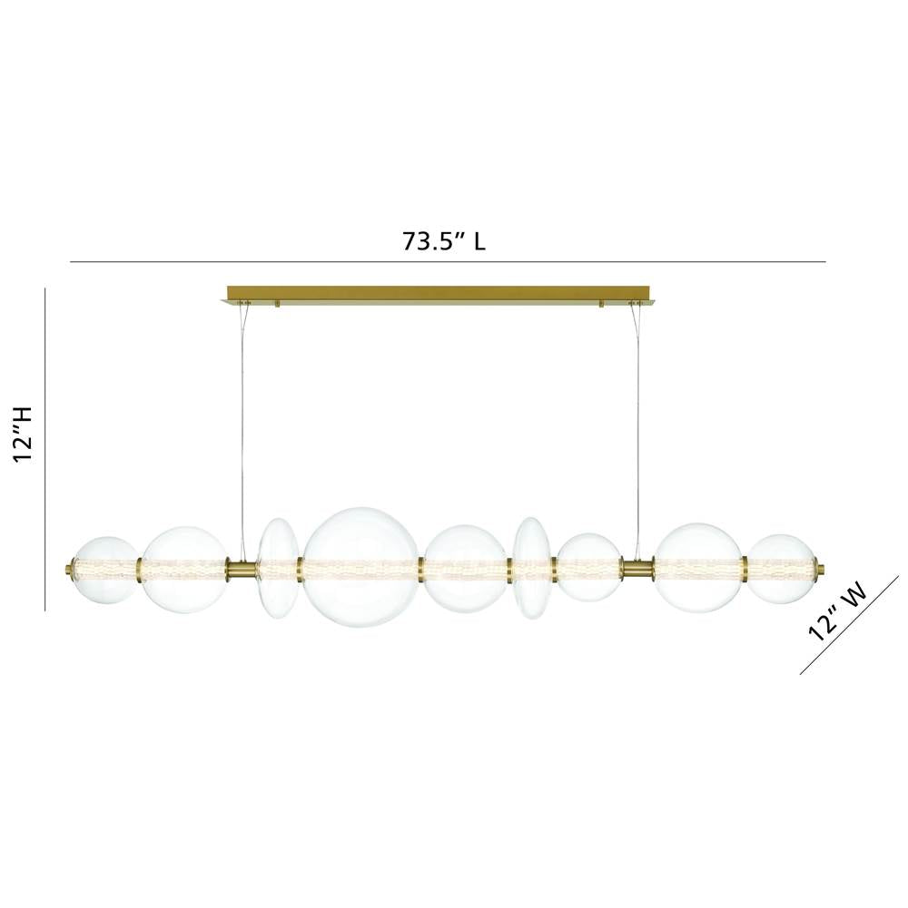Eurofase 47257-016 Gold Atomo, Chandelier, 9-light, 74'', Gold, Clear Glass Image 1