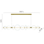 Eurofase 47257-016 Gold Atomo, Chandelier, 9-light, 74'', Gold, Clear Glass Image 1