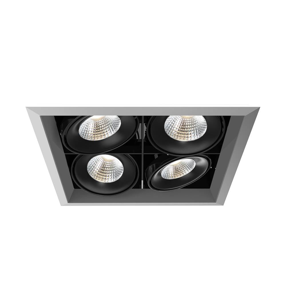 Eurofase  Multiple 26w 4 Lights Square Trim 20 Degree Gimbal 3000k Platinum/black