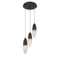 Eurofase Ecrou, Chandelier, 3-light, 12'', Matte Black, Clear Glass