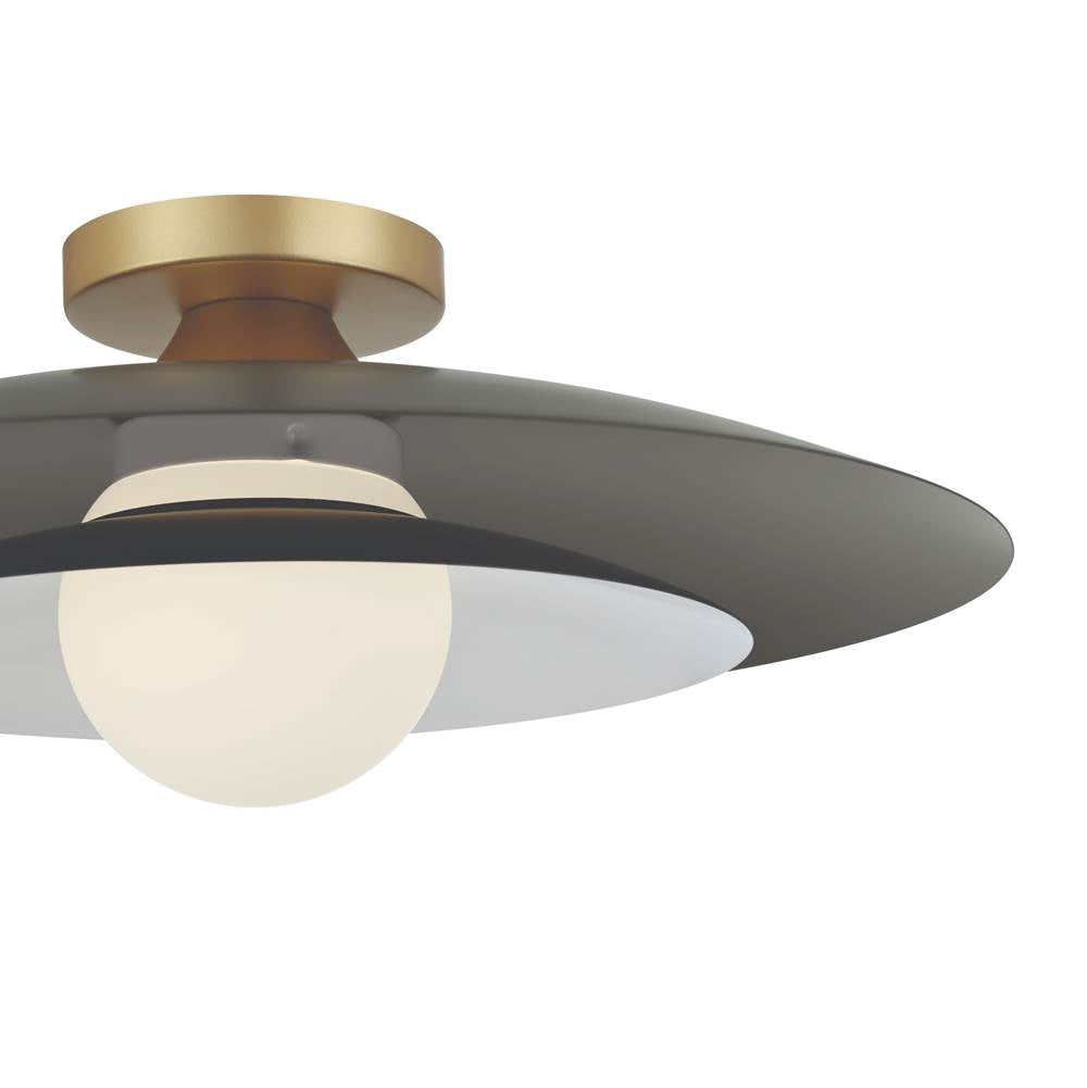 Eurofase Welsh, Flush Mount, 18'', Matte Grey, White Glass