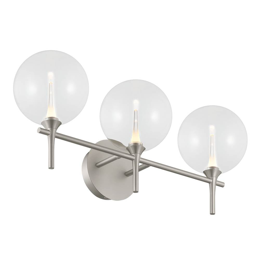 Eurofase Iissa, Vanity, 3lt, Satin Nickel, Clear Glass