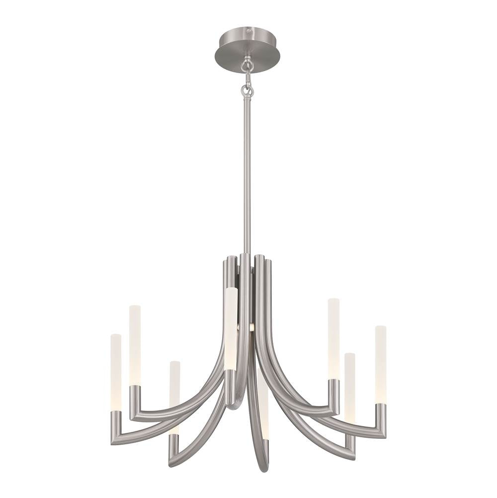 Eurofase Olette, Chandelier, 8-light, 24'', Brushed Nickel, Frosted Acrylic