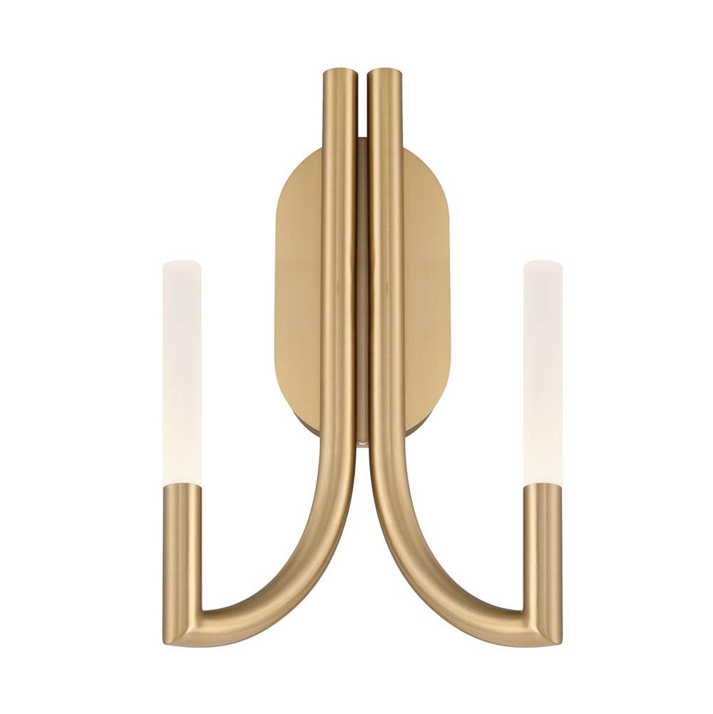 Eurofase 49009-019 Gold Olette, Wall Sconce, 2-light, 17'', Gold, Frosted Acrylic Image 1