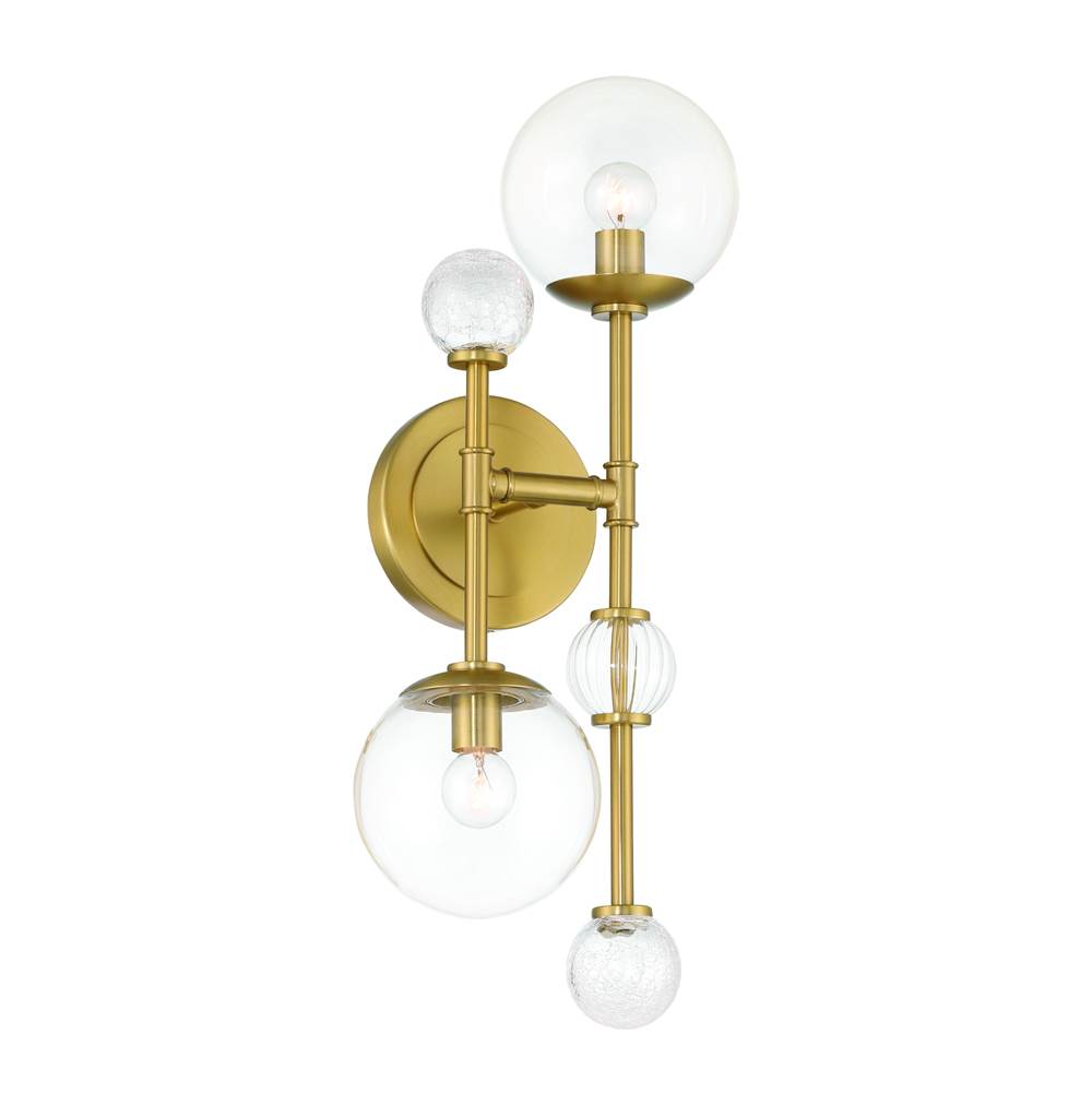 Eurofase 47359-017 Gold Traiton, Wall Sconce, 2-light, 20'', Gold, Clear Glass Image 5