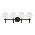 Eurofase 48918-015 Matte Black Iissa, Vanity, 4lt, Matte Black, Clear Glass Image 4