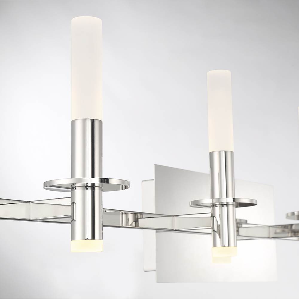 Eurofase 45235-023 Polished Nickel Torna, Vanity, 4lt, 36'', Polished Nickel, White Acrylic Image 4