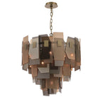 Eurofase Cocolina, Chandelier, 10-light, 26'', Brushed Brass, Mixed Glass