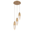Eurofase Ecrou, Chandelier, 3-light, 12'', Satin Gold Paint, Clear Glass