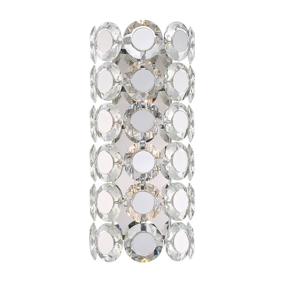 Eurofase 44283-018 Chrome Perrene, Wall Sconce, 2-light, 19'', Chrome, Clear Glass Image 2