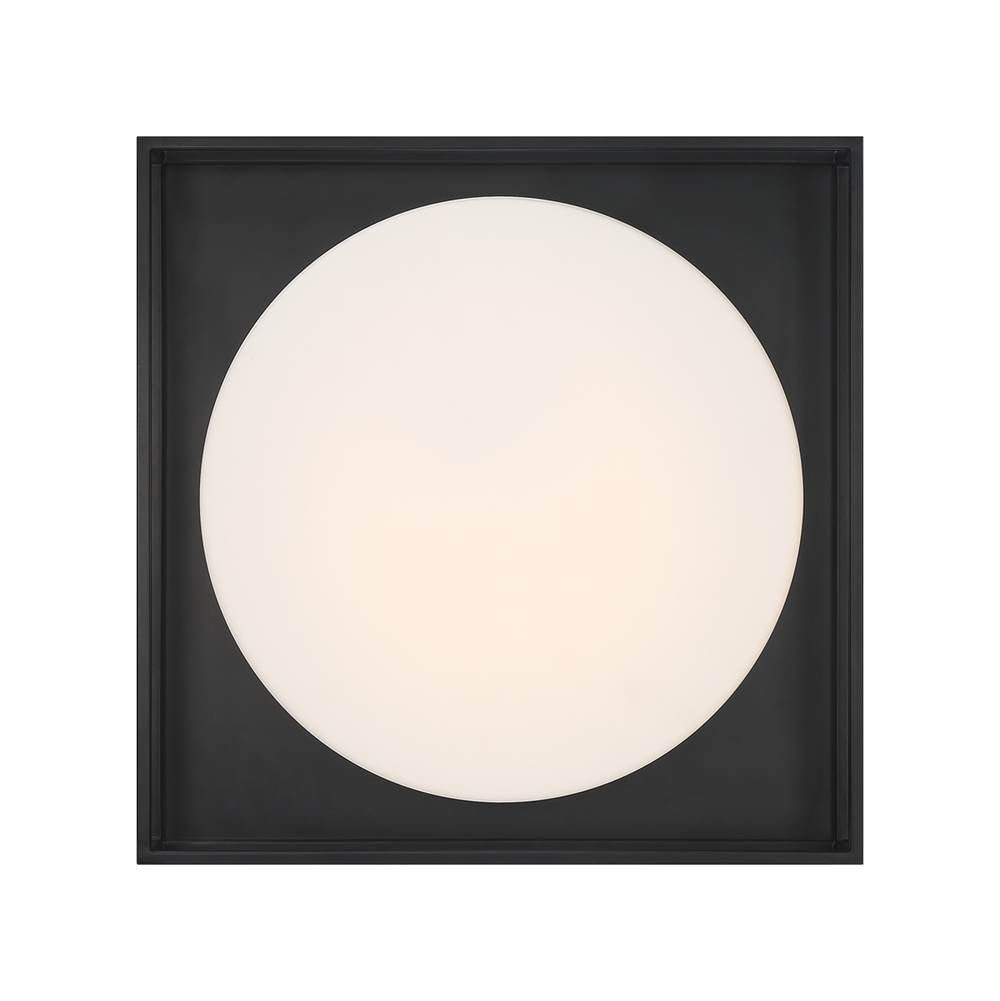 Eurofase Rover, Flush Mount, 15'', Matte Black, White Glass